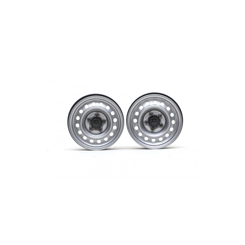 Boom Racing BRW780920RGM 1.9" Narrow 16-Hole 5-Lug Classic Steelie Reversible Beadlock Wheels (Rear) w/ XT504 Hub (2) Gun Metal