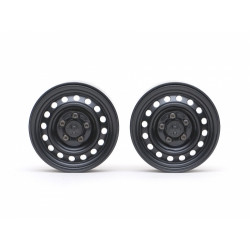 Boom Racing BRW780920RBK 1.9" Narrow 16-Hole Classic Steelie Reversible Beadlock Wheels (Rear) w/ XT504 Hub (2) Black