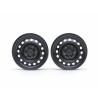 Boom Racing BRW780919FBK 1.9" 16-Hole Classic Steelie Reversible Beadlock Wheel w/ XT504 Hub Front (2) Black