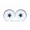 Boom Racing BRW780919RW 1.9" 16-Hole Classic Steelie Reversible Beadlock Wheel w/ XT504 Hub Rear (2) White