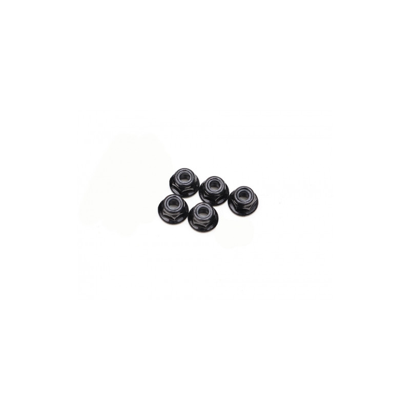 Boom Racing BRASNUTM4F M4 Flanged Nylon Lock Nut Black (5)