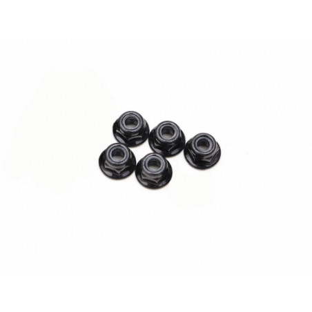 Boom Racing BRASNUTM4F M4 Flanged Nylon Lock Nut Black (5)