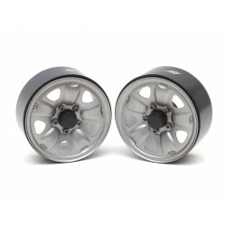 Boom Racing BRW780922GM 1.9" S100 Yota Steelie Reversible Beadlock Wheels w/ XT504 Hub (2) Gun Metal