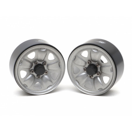 Boom Racing BRW780922GM 1.9" S100 Yota Steelie Reversible Beadlock Wheels w/ XT504 Hub (2) Gun Metal