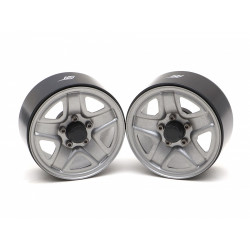 Boom Racing BRW780933GM 1.9" S200 Yota Steelie Reversible Beadlock Wheels w/ XT504 Hub (2) Gun Metal
