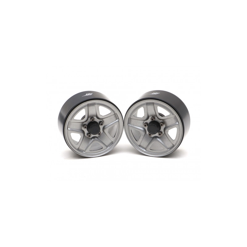Boom Racing BRW780933GM 1.9" S200 Yota Steelie Reversible Beadlock Wheels w/ XT504 Hub (2) Gun Metal