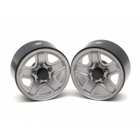 Boom Racing BRW780933GM 1.9" S200 Yota Steelie Reversible Beadlock Wheels w/ XT504 Hub (2) Gun Metal