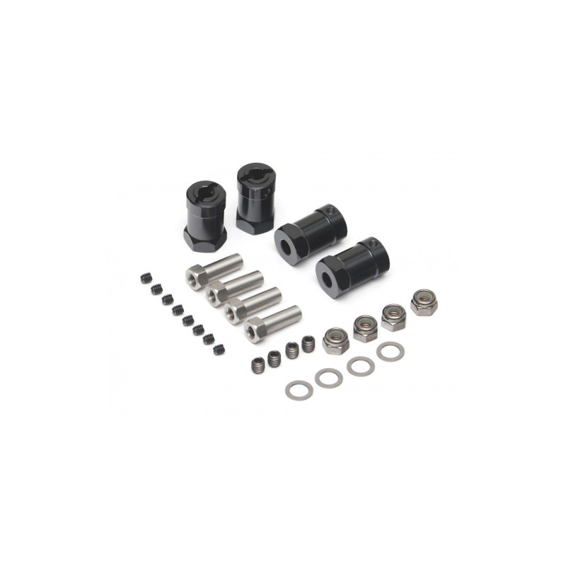 Boom Racing BRW780924-20MMBK Aluminum 12mm Wheel Hex Widener (4) (Offset 20mm) Black