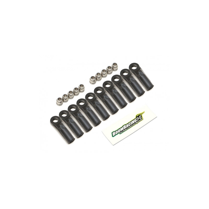 Boom Racing BRW750310E KUDU Heavy Duty Rust-Resistant M4 Nylon Rod Ends 23.7mm (Upwards) w/ SST Pivot Ball (5.8x3x7.4mm) (10)