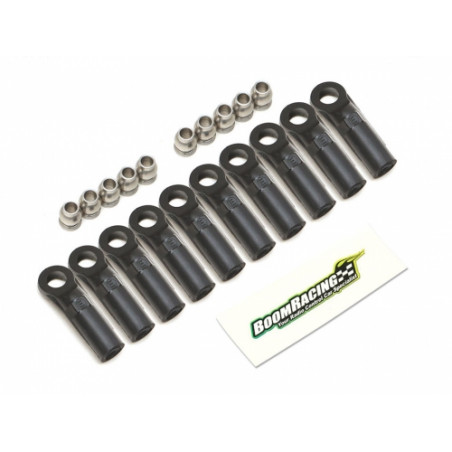 Boom Racing BRW750310E KUDU Heavy Duty Rust-Resistant M4 Nylon Rod Ends 23.7mm (Upwards) w/ SST Pivot Ball (5.8x3x7.4mm) (10)