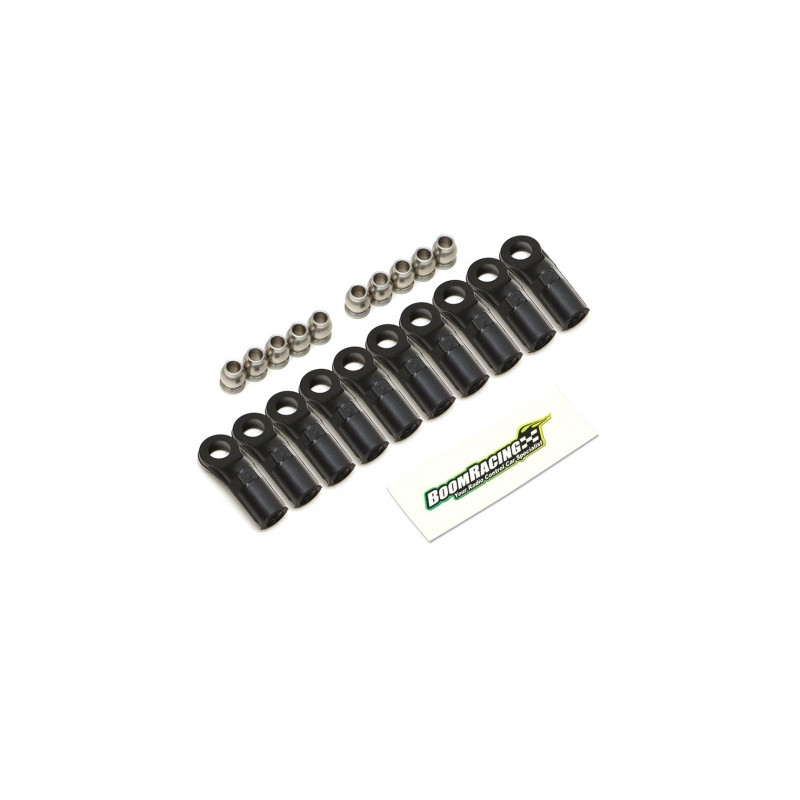 Boom Racing BRW750318D KUDU Heavy Duty Rust-Resistant M3 Nylon Rod Ends 20.00mm (Upwards) w/ SST Pivot Ball (5.8x3x7.4mm) (10)  