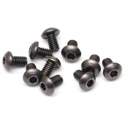 Boom Racing BRASBH2504 M2.5x4mm Round Head 12.9 Grade Nickel Plated Screws (10)