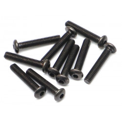 Boom Racing BRASBH2514 M2.5x14mm Round Head 12.9 Grade Nickel Plated Screws (10)