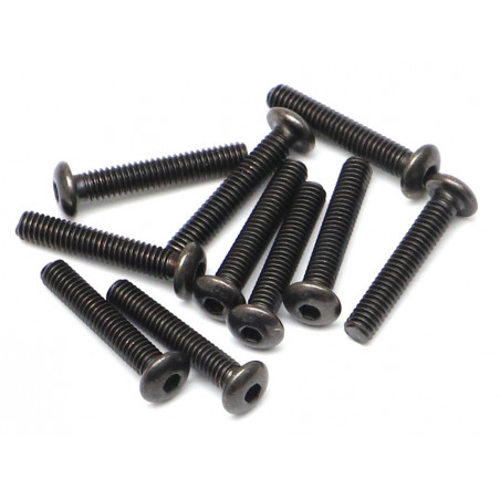 Boom Racing BRASBH2514 M2.5x14mm Round Head 12.9 Grade Nickel Plated Screws (10)