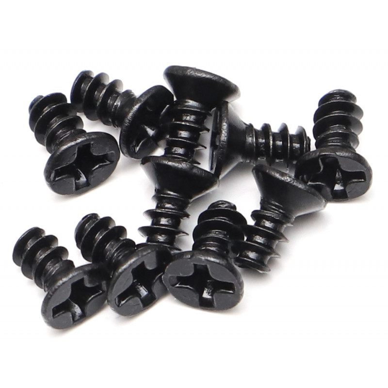 Boom Racing BRASSTCS3X6 M3.0X6 Counter Sunk Phillips Head Self-Tapping Screws STCS3X6 (10)