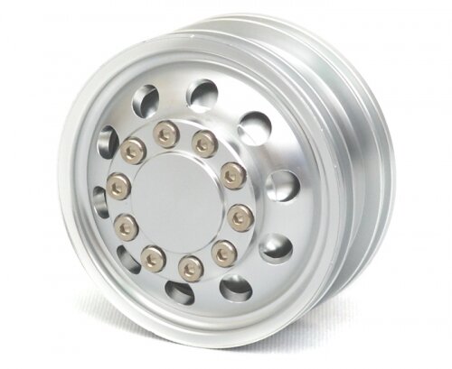 BoomRacing Aluminum Front Wheel for 1/14 (1pcs) Silver BRK612051S