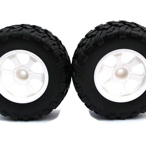BoomRacing 1/10 Short Course Wheel  +Tire Set (1 pair) A White BRK654001W