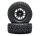 BoomRacing 1/10 Short Course Wheel +Tire Set(1 Pair) F Black BRK654032BK