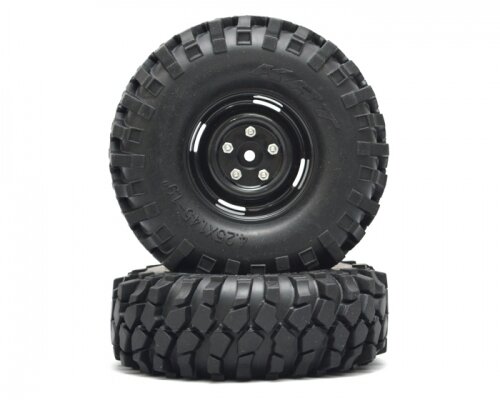 BoomRacing 1/10 KRT Crawler Wheel & Tire Set 108MM K1 Black BRK624108BK