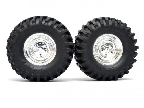 BoomRacing 1/10 KRT Crawler Chrome Wheel & Tire Set 108MM K1 BRK624108C