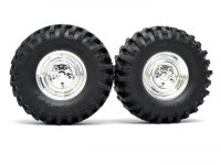 BoomRacing 1/10 KRT Crawler Chrome Wheel & Tire Set...