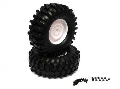 BoomRacing 1/10 KRT Crawler Wheel & Tire Set 108MM K1 White BRK624108W