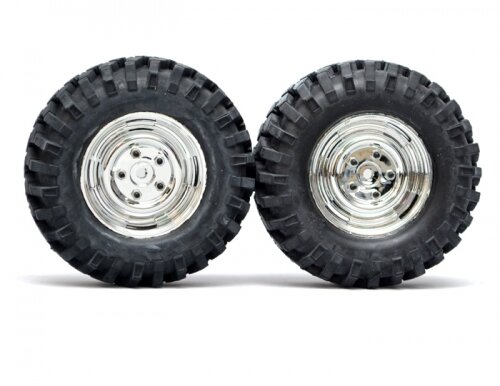 BoomRacing 1/10 KRT Crawler Chrome Wheel & Tire Set 96MM K1 BRK624106C