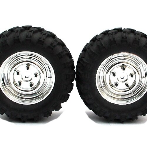 BoomRacing 1/10 KRT Crawler Chrome Wheel & Tire Set 90MM K1 BRK624190C