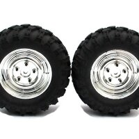 BoomRacing 1/10 KRT Crawler Chrome Wheel & Tire Set...
