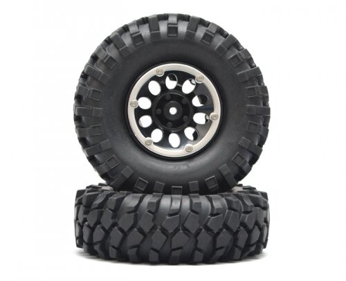 BoomRacing 1/10 KRT Crawler Wheel & Tire Set 108MM K1 Black BRK624208BK