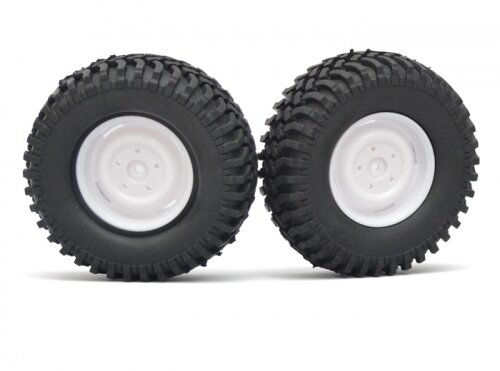 BoomRacing 1/10 KRT Crawler Tire Set 100MM K3 White BRK624100W