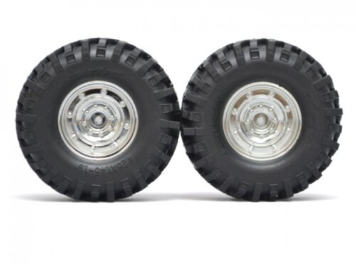 BoomRacing 1/10 KRT Crawler Chrome Wheel & Tire Set 108MM K1 BRK624008C
