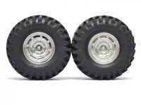 BoomRacing 1/10 KRT Crawler Chrome Wheel & Tire Set...