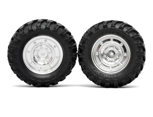 BoomRacing 1/10 KRT Crawler Chrome Wheel & Tire Set 90MM K1 BRK624000C
