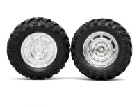 BoomRacing 1/10 KRT Crawler Chrome Wheel & Tire Set...