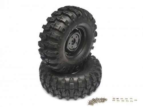 BoomRacing 1/10 KRT Crawler Tire Set 108MM K2 Black BRK624308BK