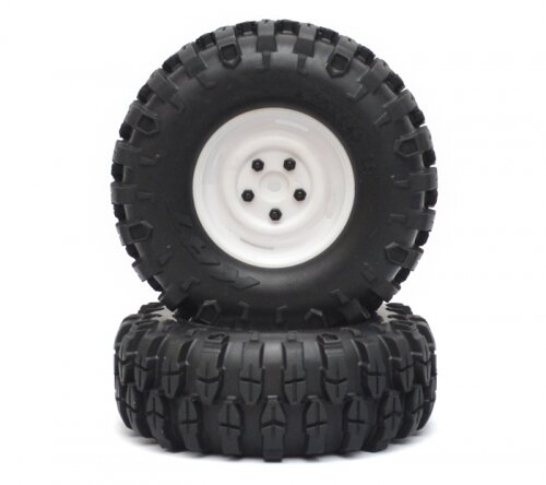 BoomRacing 1/10 KRT Crawler Tire Set 108MM K2 White BRK624308W