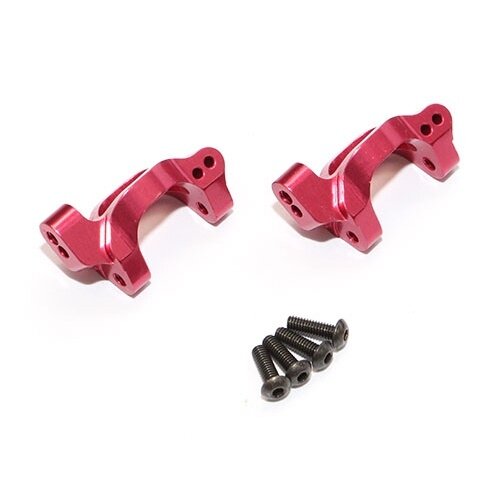 Team Raffee & Co Aluminum Front C-Hub - 1 Pair Red for Traxxas LaTrax Teton BRTE003R
