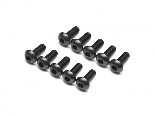 BoomRacing Aluminum 7075 M3x8 Hex Socket Button Head Screws Bolts  (10) Black BRHSA38BK