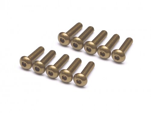 BoomRacing Aluminum 7075 M3x12 Hex Socket Button Head Screws Bolts (10) Titanium BRHSA312TIT
