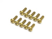 BoomRacing Gold Anodized Alloy M3x10 Hex Socket Button...