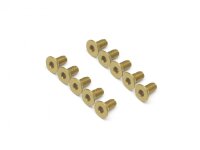 BoomRacing Gold Anodized Alloy M3x6 Hex Socket Flat Head...