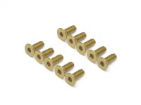 BoomRacing Gold Anodized Alloy M3x8 Hex Socket Flat Head...