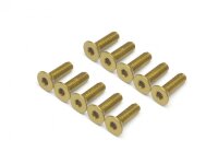 BoomRacing Gold Anodized Alloy M3x10 Hex Socket Flat Head...