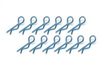 BoomRacing Small-ring 45 Deg Body Clips 12Pcs Blue BRACS12B
