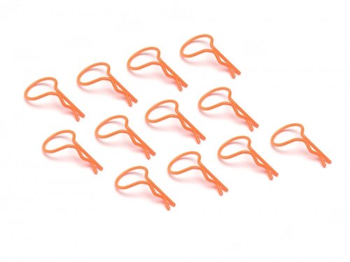 BoomRacing Large-ring Body Clips 12Pcs  Orange BRACL12OR