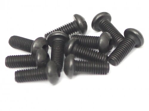 BoomRacing M3x8mm Round Head 12.9 Grade Nickel Plated Screws (10) BRASBH3008