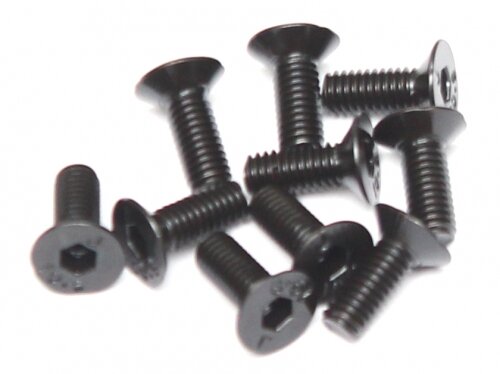 BoomRacing M3x8mm Counter Sunk Screw 12.9 Grade Nickel Plated Screws (10) BRASFH3008
