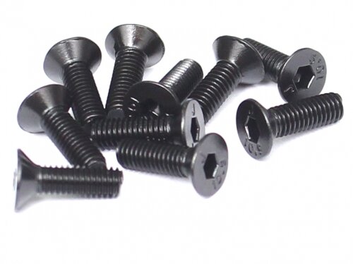 BoomRacing M3x10mm Counter Sunk Screw 12.9 Grade Nickel Plated Screws (10) BRASFH3010