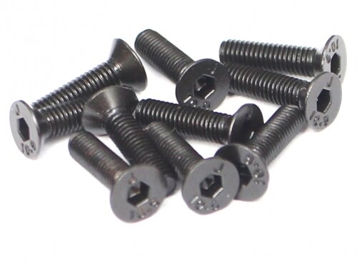BoomRacing M3x12mm Counter Sunk Screw 12.9 Grade Nickel Plated Screws (10) BRASFH3012